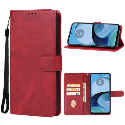 For Motorola Moto G54 Leather Phone Case(Red) - Motorola Cases by PMC Jewellery | Online Shopping South Africa | PMC Jewellery | Buy Now Pay Later Mobicred