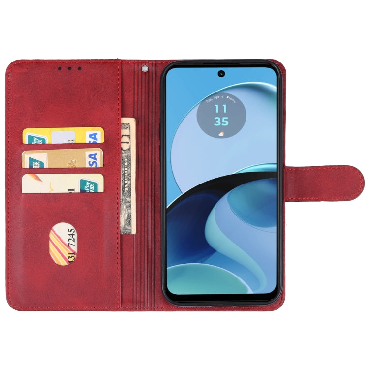 For Motorola Moto G54 Leather Phone Case(Red) - Motorola Cases by PMC Jewellery | Online Shopping South Africa | PMC Jewellery | Buy Now Pay Later Mobicred