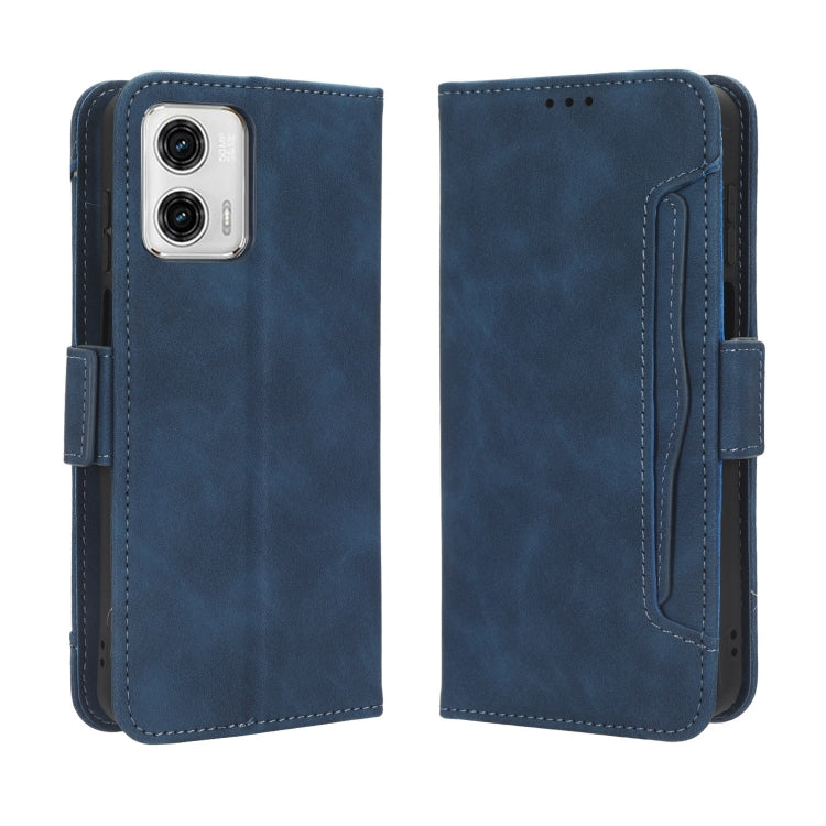 For Motorola Moto G 5G 2023 Skin Feel Calf Texture Card Slots Leather Phone Case(Blue) - Motorola Cases by PMC Jewellery | Online Shopping South Africa | PMC Jewellery | Buy Now Pay Later Mobicred