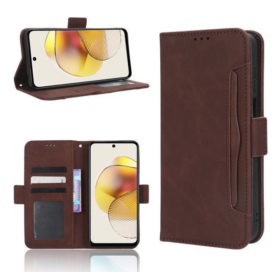 For Motorola Moto G 5G 2023 Skin Feel Calf Texture Card Slots Leather Phone Case(Brown) - Motorola Cases by PMC Jewellery | Online Shopping South Africa | PMC Jewellery | Buy Now Pay Later Mobicred