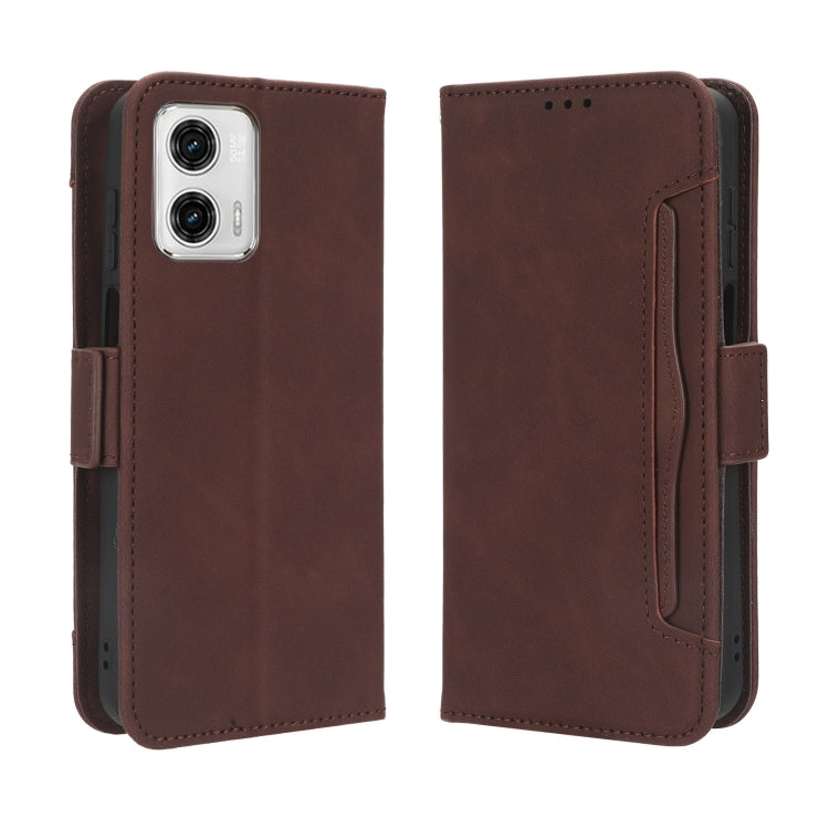 For Motorola Moto G 5G 2023 Skin Feel Calf Texture Card Slots Leather Phone Case(Brown) - Motorola Cases by PMC Jewellery | Online Shopping South Africa | PMC Jewellery | Buy Now Pay Later Mobicred