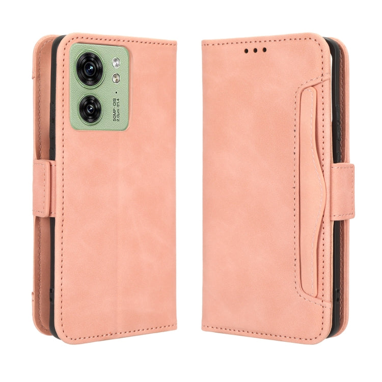 For Motorola Edge 40 Skin Feel Calf Texture Card Slots Leather Phone Case(Pink) - Motorola Cases by PMC Jewellery | Online Shopping South Africa | PMC Jewellery | Buy Now Pay Later Mobicred