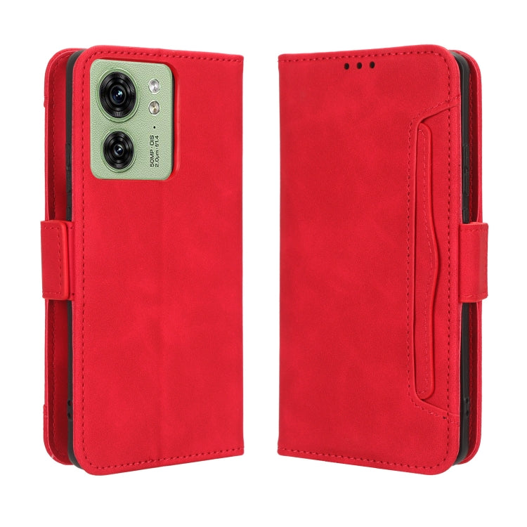 For Motorola Edge 40 Skin Feel Calf Texture Card Slots Leather Phone Case(Red) - Motorola Cases by PMC Jewellery | Online Shopping South Africa | PMC Jewellery | Buy Now Pay Later Mobicred