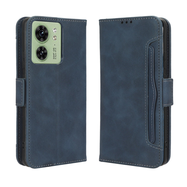 For Motorola Edge 40 Skin Feel Calf Texture Card Slots Leather Phone Case(Blue) - Motorola Cases by PMC Jewellery | Online Shopping South Africa | PMC Jewellery | Buy Now Pay Later Mobicred