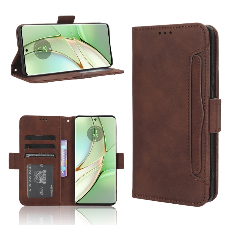 For Motorola Edge 40 Skin Feel Calf Texture Card Slots Leather Phone Case(Brown) - Motorola Cases by PMC Jewellery | Online Shopping South Africa | PMC Jewellery | Buy Now Pay Later Mobicred