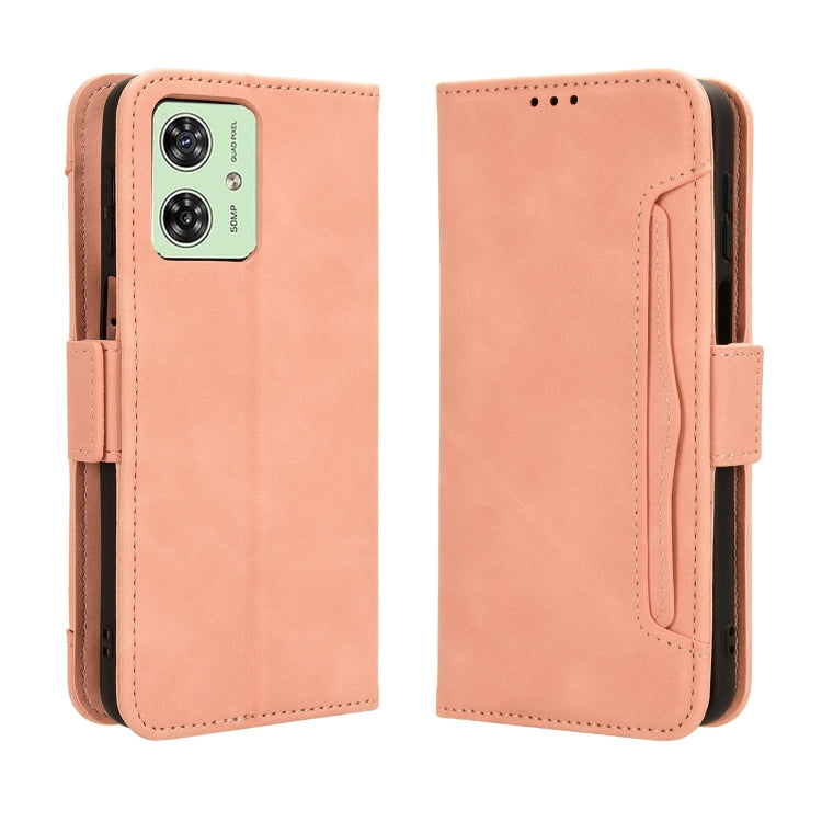 For Motorola Moto G54 5G Skin Feel Calf Texture Card Slots Leather Phone Case(Pink) - Motorola Cases by PMC Jewellery | Online Shopping South Africa | PMC Jewellery | Buy Now Pay Later Mobicred