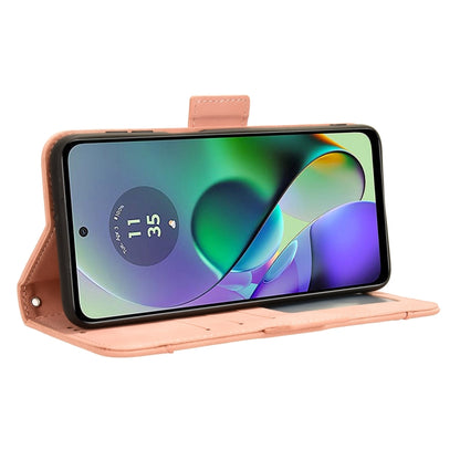 For Motorola Moto G54 5G Skin Feel Calf Texture Card Slots Leather Phone Case(Pink) - Motorola Cases by PMC Jewellery | Online Shopping South Africa | PMC Jewellery | Buy Now Pay Later Mobicred