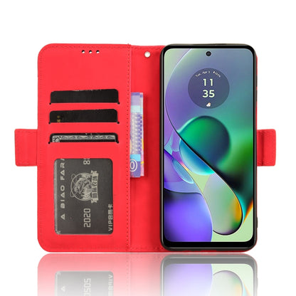 For Motorola Moto G54 5G Skin Feel Calf Texture Card Slots Leather Phone Case(Red) - Motorola Cases by PMC Jewellery | Online Shopping South Africa | PMC Jewellery | Buy Now Pay Later Mobicred