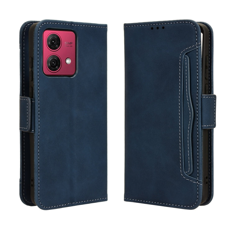 For Motorola Moto G84 5G Skin Feel Calf Texture Card Slots Leather Phone Case(Blue) - Motorola Cases by PMC Jewellery | Online Shopping South Africa | PMC Jewellery | Buy Now Pay Later Mobicred