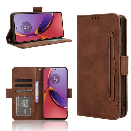 For Motorola Moto G84 5G Skin Feel Calf Texture Card Slots Leather Phone Case(Brown) - Motorola Cases by PMC Jewellery | Online Shopping South Africa | PMC Jewellery | Buy Now Pay Later Mobicred