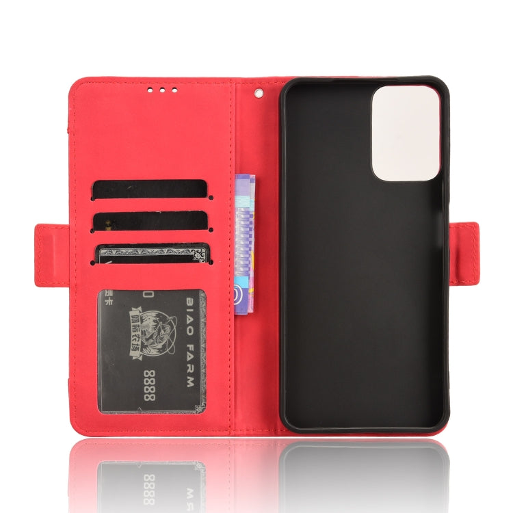 For Motorola Moto G34 5G Skin Feel Calf Texture Card Slots Leather Phone Case(Red) - Motorola Cases by PMC Jewellery | Online Shopping South Africa | PMC Jewellery | Buy Now Pay Later Mobicred