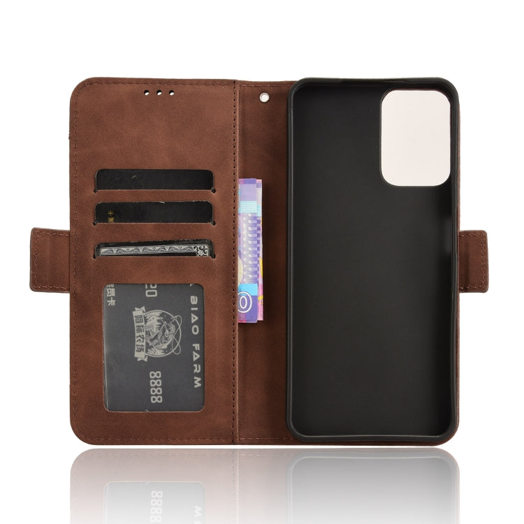 For Motorola Moto G34 5G Skin Feel Calf Texture Card Slots Leather Phone Case(Brown) - Motorola Cases by PMC Jewellery | Online Shopping South Africa | PMC Jewellery | Buy Now Pay Later Mobicred