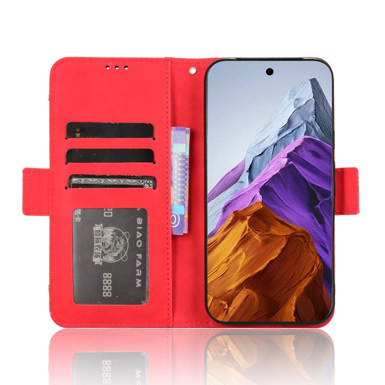 For Google Pixel 9 Pro Skin Feel Calf Texture Card Slots Leather Phone Case(Red) - Google Cases by PMC TechLife | Online Shopping South Africa | PMC TechLife | Buy Now Pay Later Mobicred