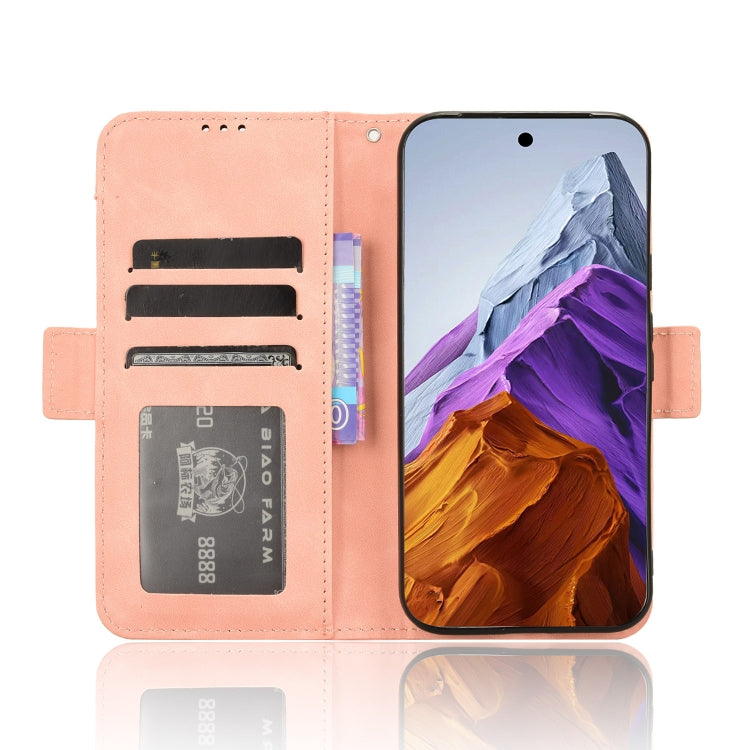 For Google Pixel 9 Skin Feel Calf Texture Card Slots Leather Phone Case(Pink) - Google Cases by PMC TechLife | Online Shopping South Africa | PMC TechLife | Buy Now Pay Later Mobicred