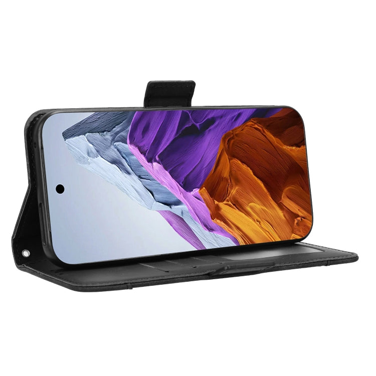 For Google Pixel 9 Skin Feel Calf Texture Card Slots Leather Phone Case(Black) - Google Cases by PMC TechLife | Online Shopping South Africa | PMC TechLife | Buy Now Pay Later Mobicred