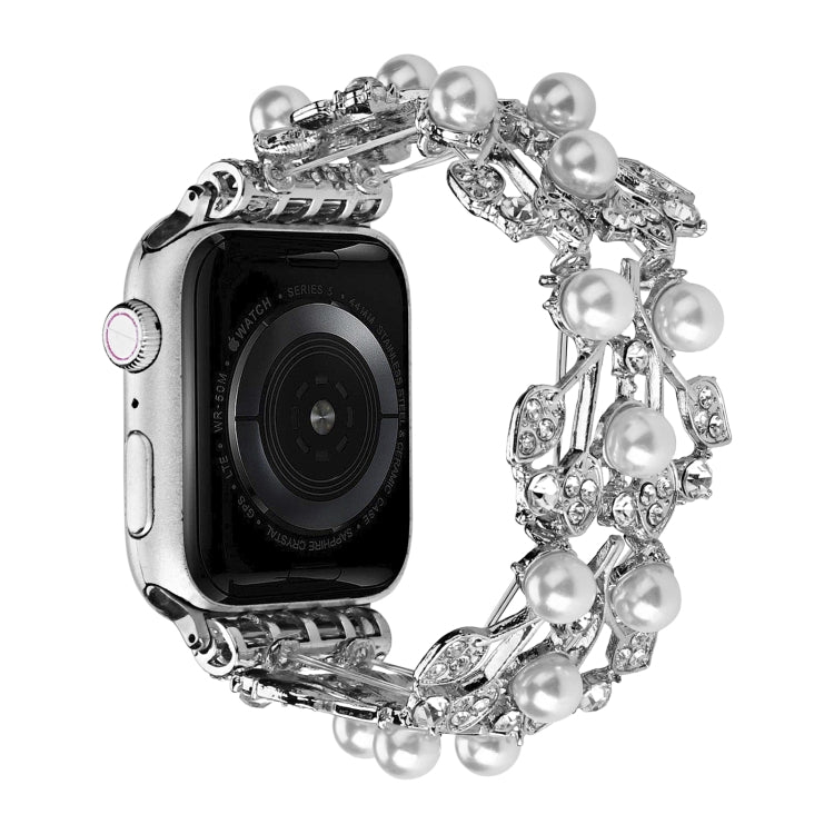Four-leaf Bead Metal Watch Band For Apple Watch 9 41mm(Silver) - free shipping - PMC TechLife - Order now!