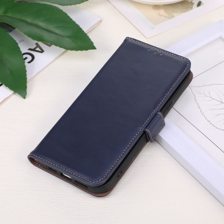 For OPPO Reno11 5G Global Crazy Horse Top Layer Cowhide Leather Phone Case(Blue) - Reno11 Cases by PMC TechLife | Online Shopping South Africa | PMC TechLife | Buy Now Pay Later Mobicred