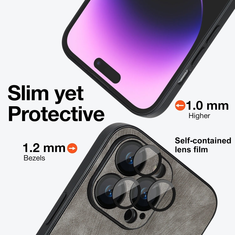 For iPhone 13 Pro Max Skin Feel Leather MagSafe Magnetic Phone Case(Grey) - iPhone 13 Pro Max Cases by PMC TechLife | Online Shopping South Africa | PMC TechLife