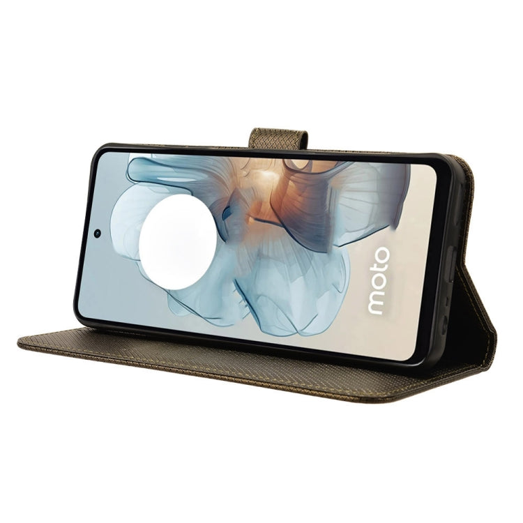 For Motorola Moto G Power 5G 2024 Diamond Texture Leather Phone Case(Brown) - Motorola Cases by PMC Jewellery | Online Shopping South Africa | PMC Jewellery | Buy Now Pay Later Mobicred