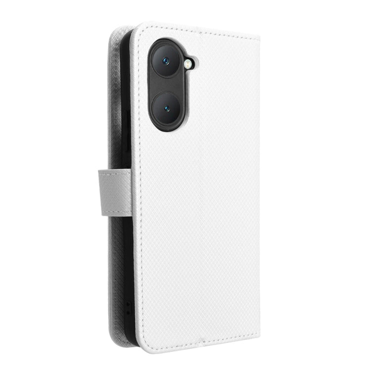 For vivo Y03 4G Diamond Texture Leather Phone Case(White) - vivo Cases by PMC TechLife | Online Shopping South Africa | PMC TechLife | Buy Now Pay Later Mobicred