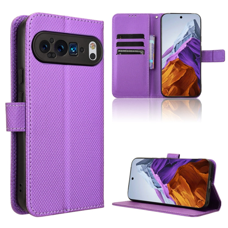 For Google Pixel 9 Diamond Texture Leather Phone Case(Purple) - Google Cases by PMC TechLife | Online Shopping South Africa | PMC TechLife | Buy Now Pay Later Mobicred