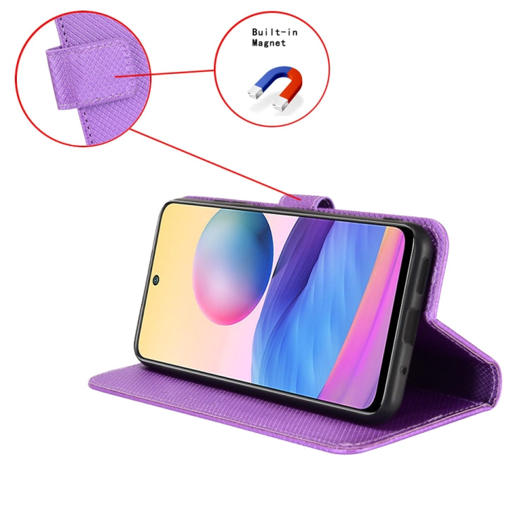 For Huawei nova Y72 4G Diamond Texture Leather Phone Case(Purple) - Huawei Cases by PMC Jewellery | Online Shopping South Africa | PMC Jewellery