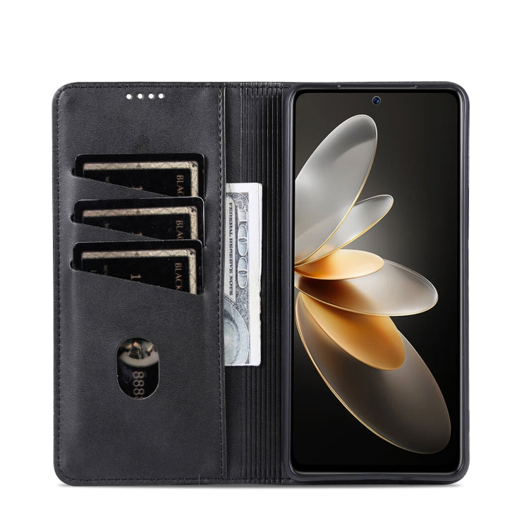 For Huawei Pura 70 AZNS Magnetic Calf Texture Flip Leather Phone Case(Black) - Huawei Cases by AZNS | Online Shopping South Africa | PMC Jewellery | Buy Now Pay Later Mobicred