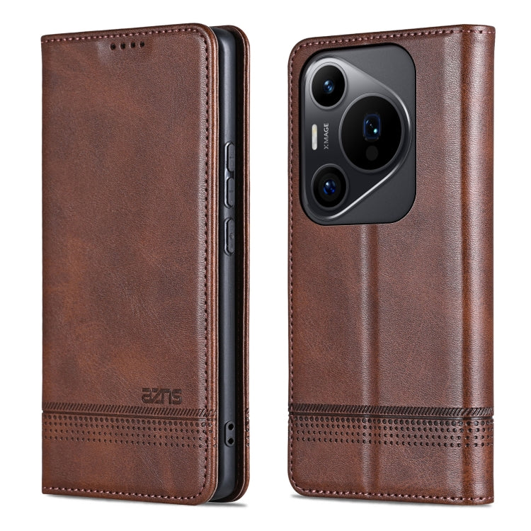 For Huawei Pura 70 Pro / 70 Pro+ AZNS Magnetic Calf Texture Flip Leather Phone Case(Dark Brown) - Huawei Cases by AZNS | Online Shopping South Africa | PMC Jewellery | Buy Now Pay Later Mobicred