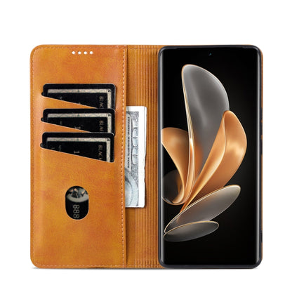 For Huawei Pura 70 Pro / 70 Pro+ Fine Hole AZNS Magnetic Calf Texture Flip Leather Phone Case(Light Brown) - Huawei Cases by AZNS | Online Shopping South Africa | PMC Jewellery | Buy Now Pay Later Mobicred