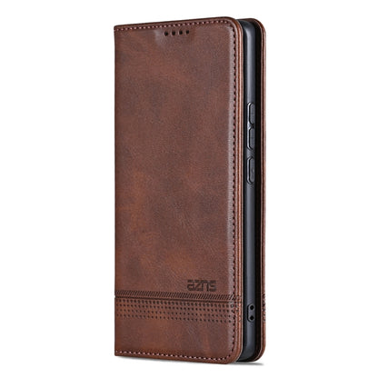 For Huawei Pura 70 Fine Hole AZNS Magnetic Calf Texture Flip Leather Phone Case(Dark Brown) - Huawei Cases by AZNS | Online Shopping South Africa | PMC Jewellery | Buy Now Pay Later Mobicred