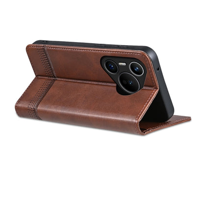 For Huawei Pura 70 Fine Hole AZNS Magnetic Calf Texture Flip Leather Phone Case(Dark Brown) - Huawei Cases by AZNS | Online Shopping South Africa | PMC Jewellery | Buy Now Pay Later Mobicred