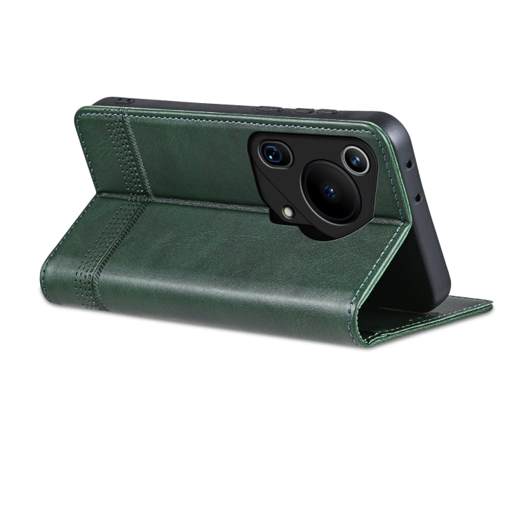 For Huawei Pura 70 Ultra AZNS Magnetic Calf Texture Flip Leather Phone Case(Dark Green) - Huawei Cases by AZNS | Online Shopping South Africa | PMC Jewellery | Buy Now Pay Later Mobicred