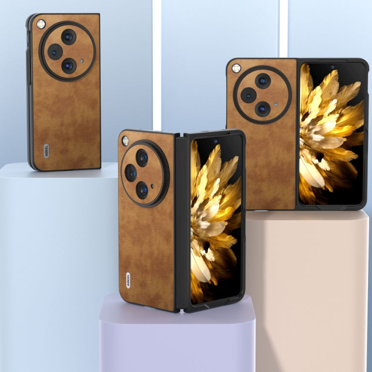 For OPPO Find N3 / OnePlus Open ABEEL Retro Litchi Texture PU Phone Case(Brown) - Find N3 Cases by PMC TechLife | Online Shopping South Africa | PMC TechLife | Buy Now Pay Later Mobicred