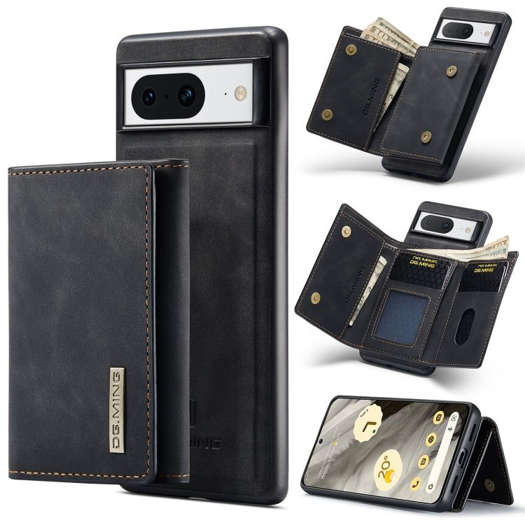 For Google Pixel 8 DG.MING M1 Series 3-Fold Multi Card Wallet + Magnetic Phone Case(Black) - Google Cases by DG.MING | Online Shopping South Africa | PMC TechLife | Buy Now Pay Later Mobicred