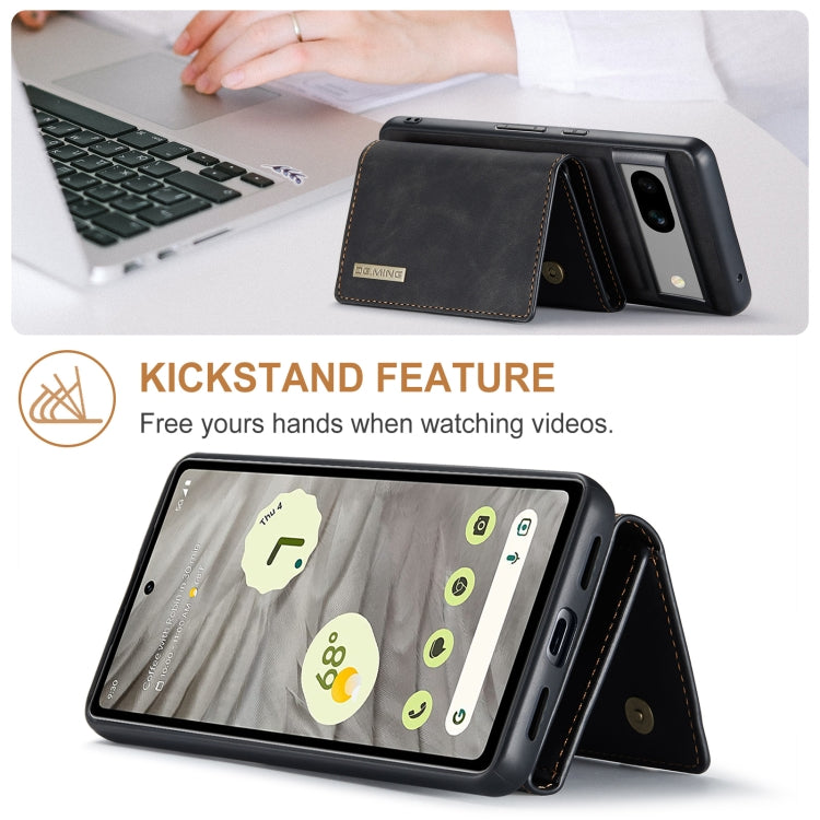 For Google Pixel 8A DG.MING M1 Series 3-Fold Multi Card Wallet + Magnetic Phone Case(Black) - Google Cases by DG.MING | Online Shopping South Africa | PMC TechLife | Buy Now Pay Later Mobicred