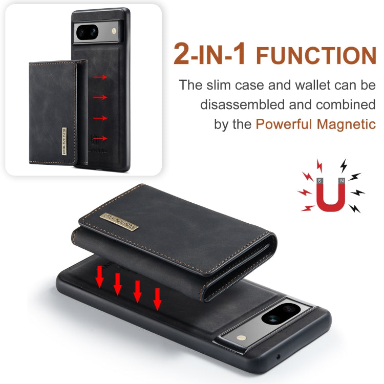 For Google Pixel 8A DG.MING M1 Series 3-Fold Multi Card Wallet + Magnetic Phone Case(Black) - Google Cases by DG.MING | Online Shopping South Africa | PMC TechLife | Buy Now Pay Later Mobicred