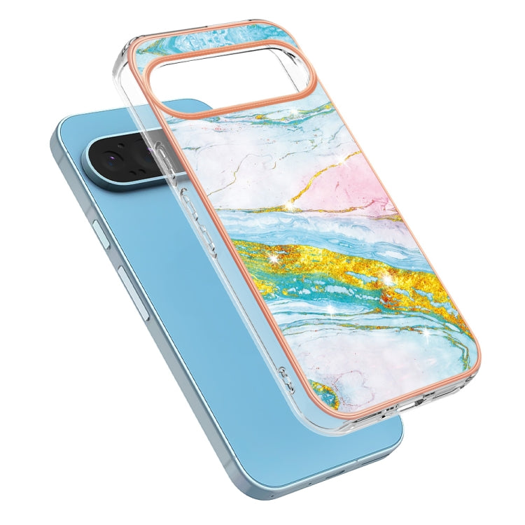 For Google Pixel 9 Pro XL Electroplating Marble Dual-side IMD Phone Case(Green 004) - free shipping - PMC TechLife - Order now!