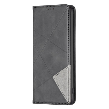 For Xiaomi Redmi Note 12S 4G / Note 11  Rhombus Texture Magnetic Leather Phone Case(Black) - Xiaomi Cases by PMC Jewellery | Online Shopping South Africa | PMC Jewellery | Buy Now Pay Later Mobicred