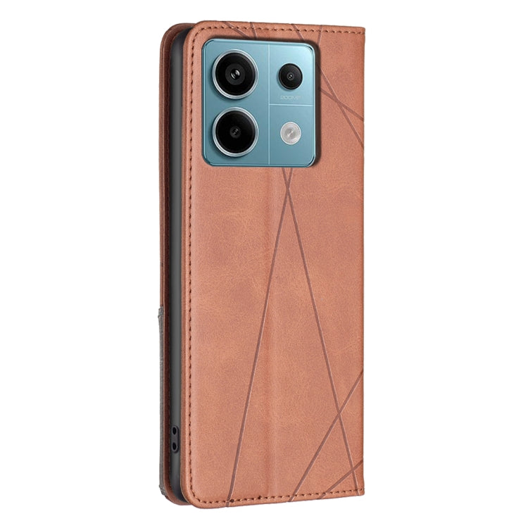 For Xiaomi Redmi Note 13 Pro 5G Rhombus Texture Magnetic Leather Phone Case(Brown) - free shipping - PMC TechLife - Order now!