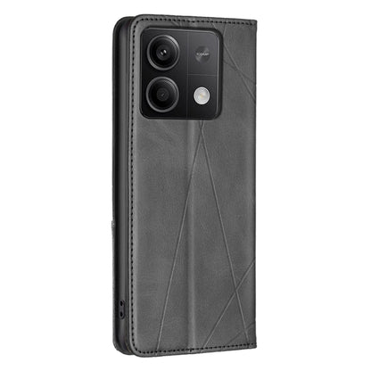 For Xiaomi Redmi Note 13 Rhombus Texture Magnetic Leather Phone Case(Black) - Xiaomi Cases by PMC Jewellery | Online Shopping South Africa | PMC Jewellery | Buy Now Pay Later Mobicred