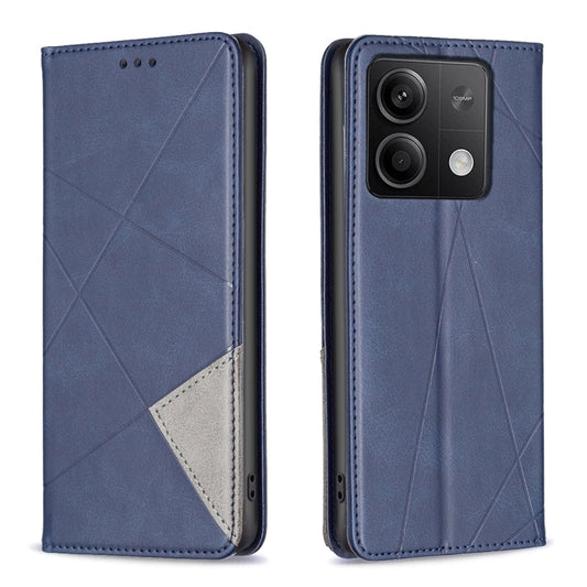 For Xiaomi Redmi Note 13 Rhombus Texture Magnetic Leather Phone Case(Blue) - Xiaomi Cases by PMC Jewellery | Online Shopping South Africa | PMC Jewellery | Buy Now Pay Later Mobicred