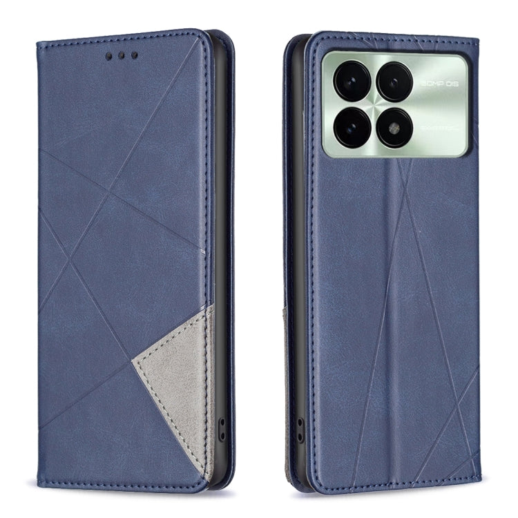 For Xiaomi Redmi K70 / K70 Pro Rhombus Texture Magnetic Leather Phone Case(Blue) - K70 Pro Cases by PMC TechLife | Online Shopping South Africa | PMC TechLife | Buy Now Pay Later Mobicred