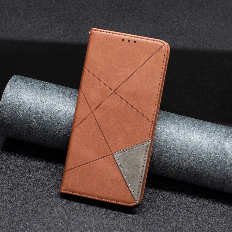 For Xiaomi Redmi Note 13 4G Global Rhombus Texture Magnetic Leather Phone Case(Brown) - Note 13 Cases by PMC TechLife | Online Shopping South Africa | PMC TechLife | Buy Now Pay Later Mobicred