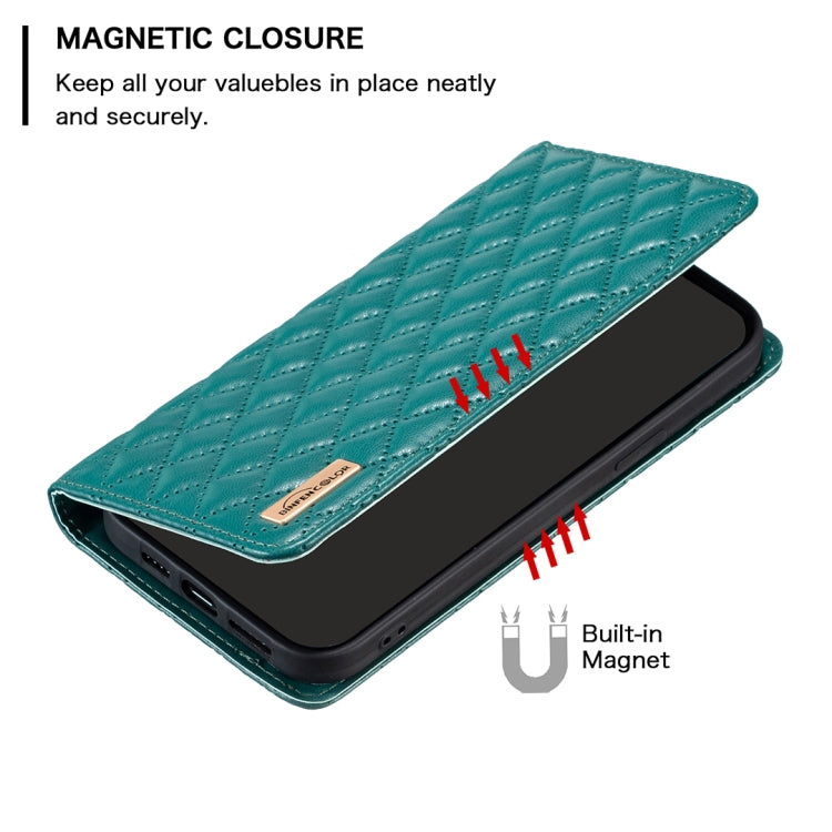 For Xiaomi Redmi K70E Diamond Lattice Magnetic Leather Flip Phone Case(Green) - K70E Cases by PMC Jewellery | Online Shopping South Africa | PMC Jewellery