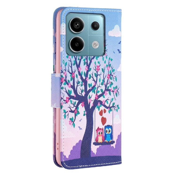 For Xiaomi Redmi Note 13 Pro 4G Global Colored Drawing Pattern Leather Phone Case(Owl) - Note 13 Pro Cases by PMC TechLife | Online Shopping South Africa | PMC TechLife | Buy Now Pay Later Mobicred