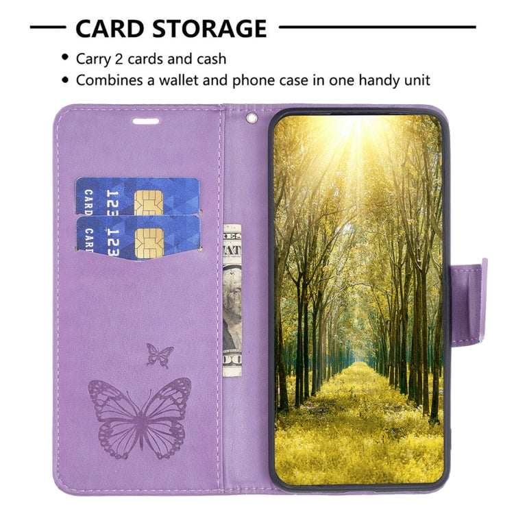 For Xiaomi Redmi 13C Two Butterflies Embossing Leather Phone Case(Purple) - 13C Cases by PMC Jewellery | Online Shopping South Africa | PMC Jewellery