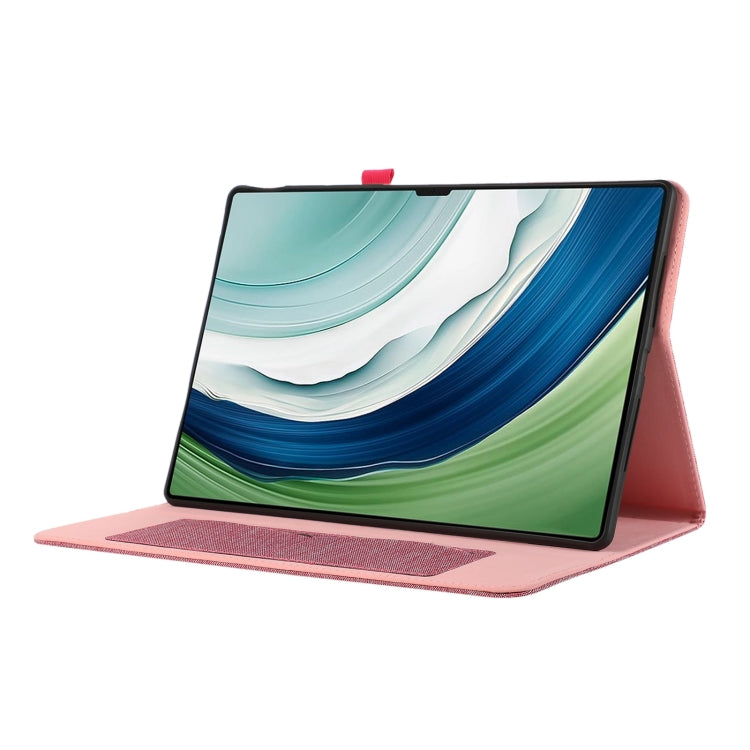 For Huawei MatePad Pro 12.2 2024 Fabric Leather Tablet Case(Rose Red) - Huawei by PMC Jewellery | Online Shopping South Africa | PMC Jewellery | Buy Now Pay Later Mobicred