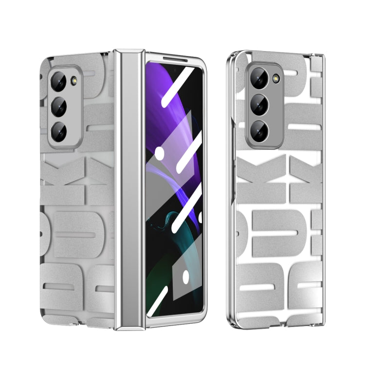 For Samsung Galaxy Z Fold2 5G Integrated Electroplating Folding Phone Case with Hinge(Silver) - Galaxy Phone Cases by PMC TechLife | Online Shopping South Africa | PMC TechLife