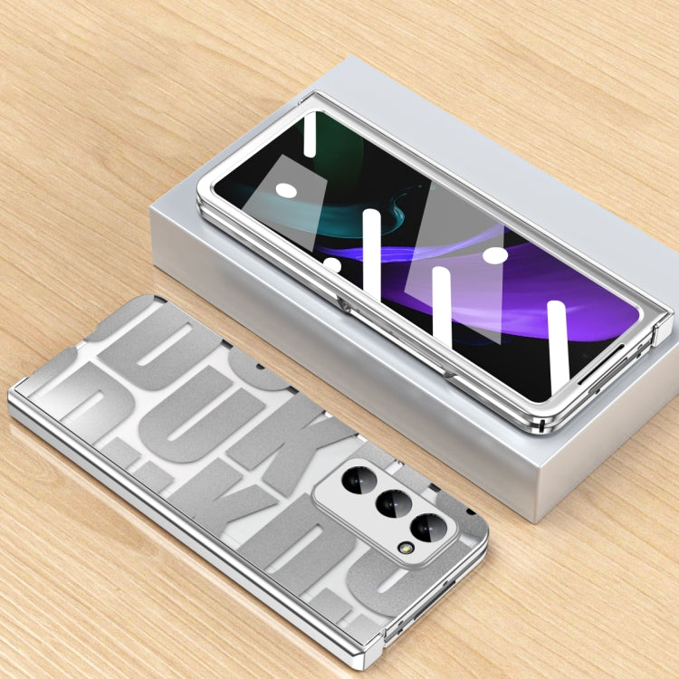 For Samsung Galaxy Z Fold2 5G Integrated Electroplating Folding Phone Case with Hinge(Silver) - Galaxy Phone Cases by PMC TechLife | Online Shopping South Africa | PMC TechLife