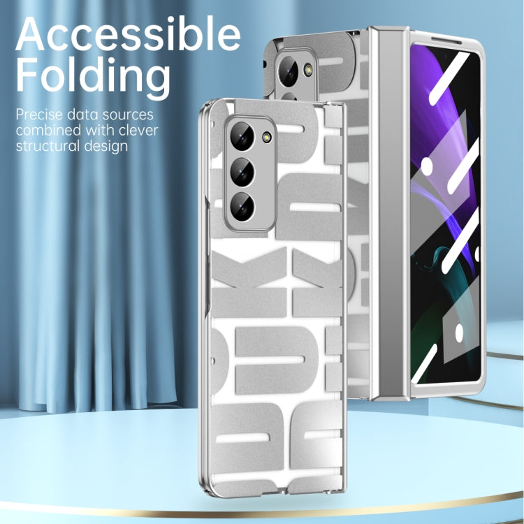 For Samsung Galaxy Z Fold2 5G Integrated Electroplating Folding Phone Case with Hinge(Silver) - Galaxy Phone Cases by PMC TechLife | Online Shopping South Africa | PMC TechLife
